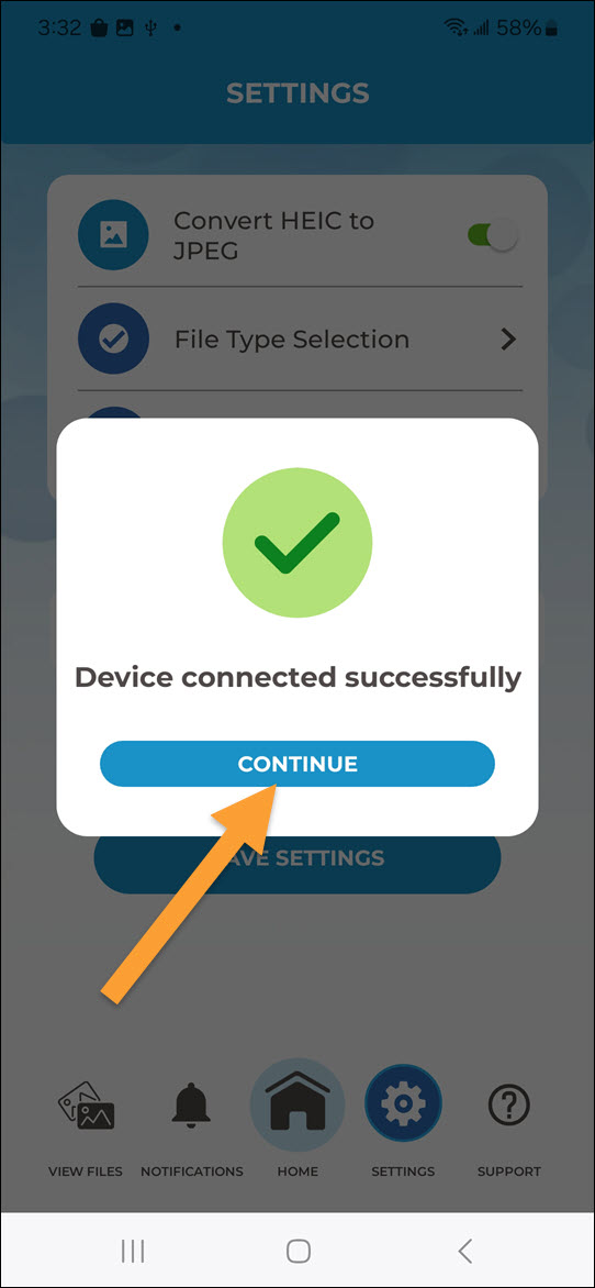 Android Connected Successfully